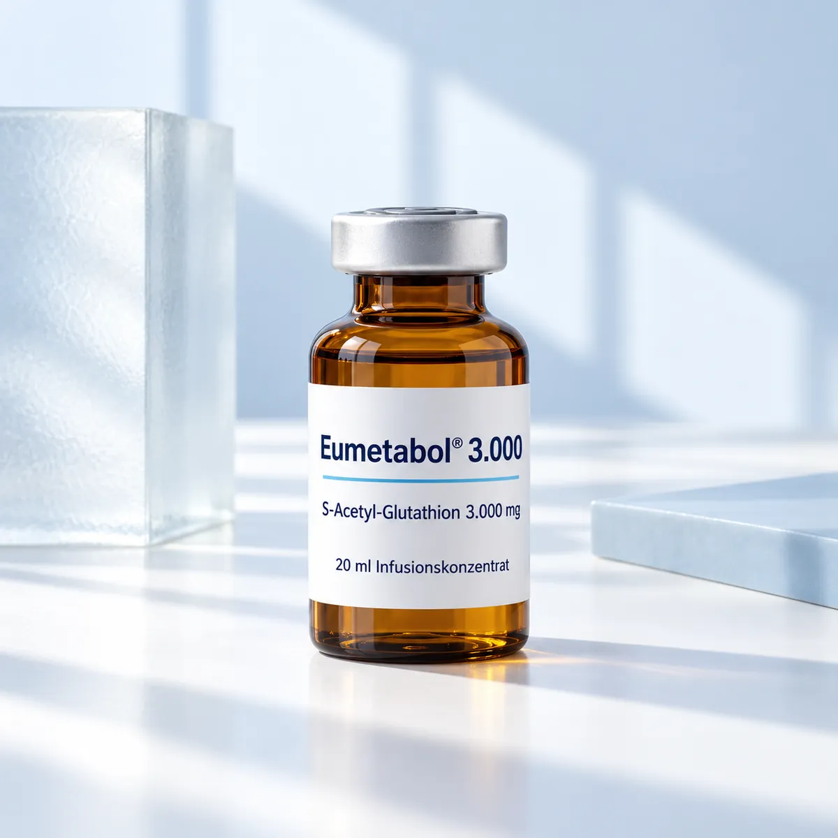 Eumetabol® Infusion SAG mono 3.000 mg, Injektionsflasche aus Braunglas